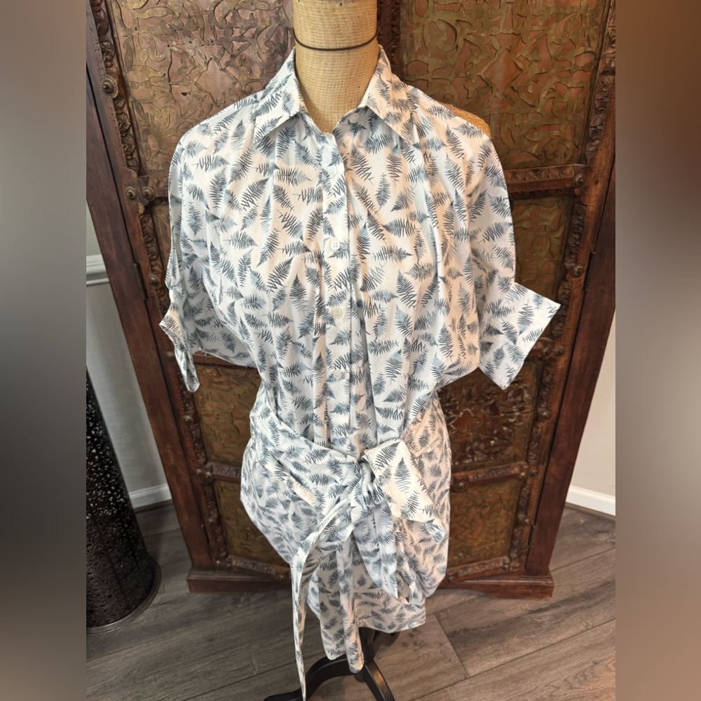 Tracy Wilson Morning White and Gray Patterned dress S‎